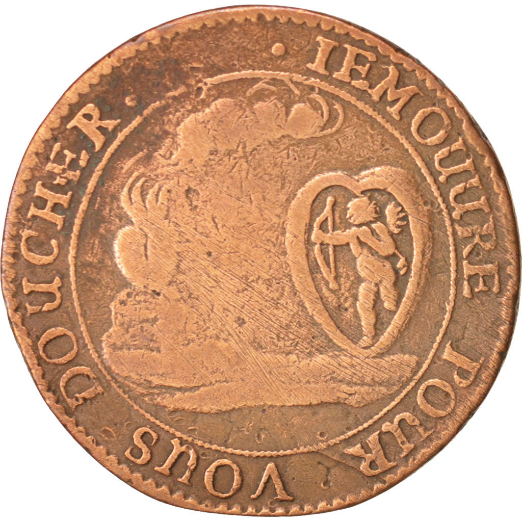 France, Token, token count, Jeton galant, VF(30-35), Copper, 26