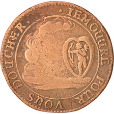 France, Token, token count, Jeton galant, VF(30-35), Copper, 26