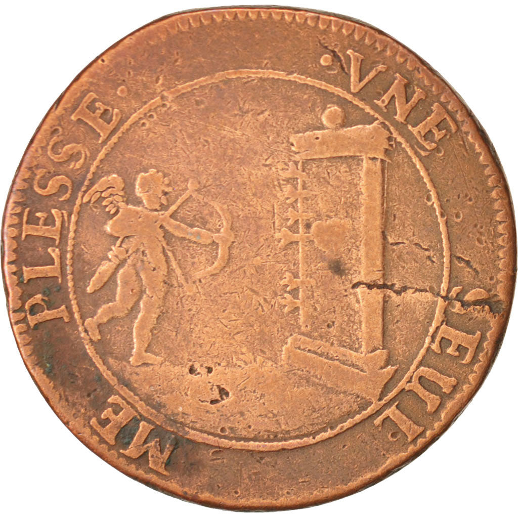 France, Token, token count, Jeton galant, VF(30-35), Copper, 26