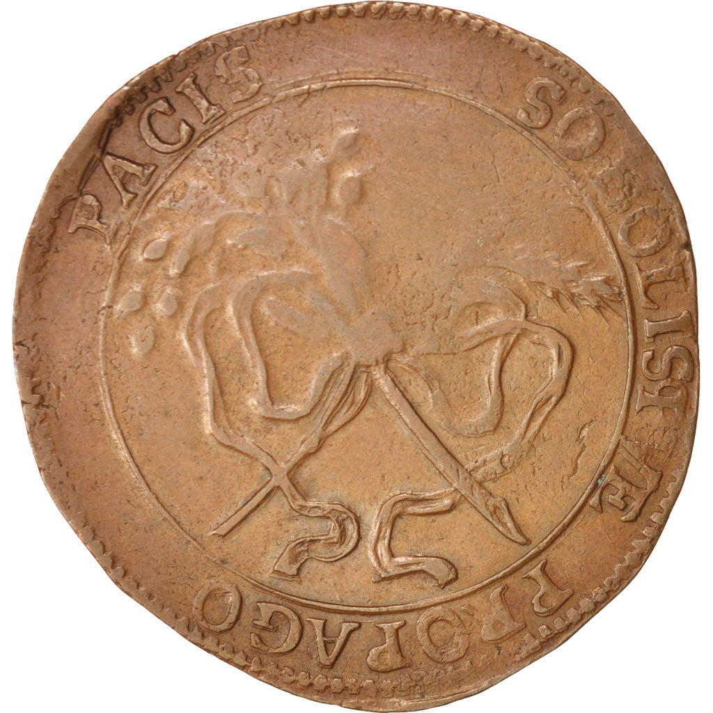 Belgique, Jeton, Spanish Netherlands, Charles II, Anvers, 1680, TTB+, Cuivre
