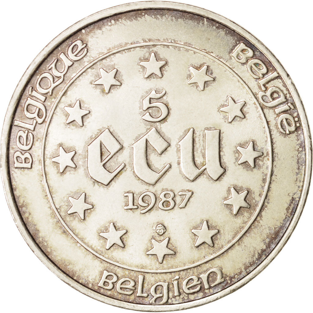 Belgique, 5 Ecu, 1987, SPL, Argent, KM:166