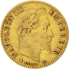 FRANCE, Napoléon III, 10 Francs, 1865, Strasbourg, KM #800.2, VF(30-35), Gold, G