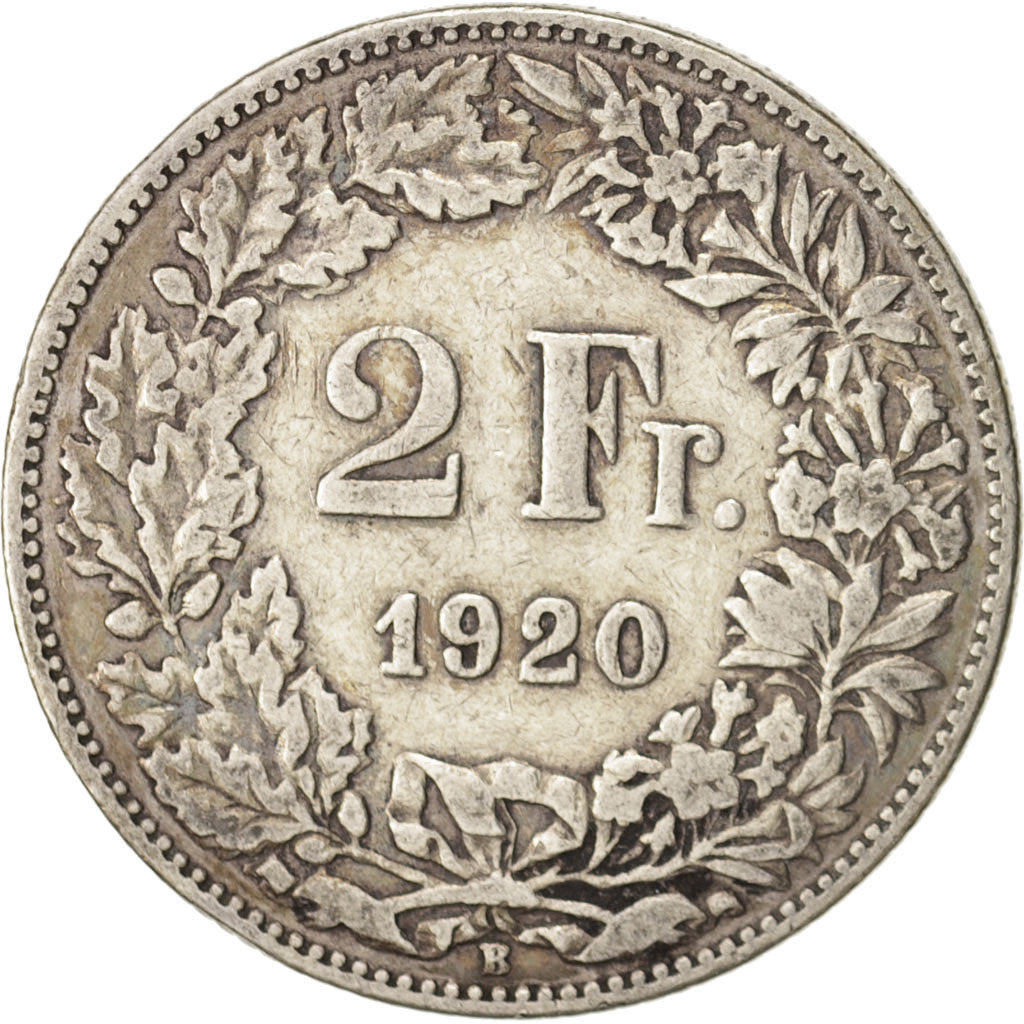 Moneta, Svizzera, 2 Francs, 1920, Bern, MB, Argento, KM:21