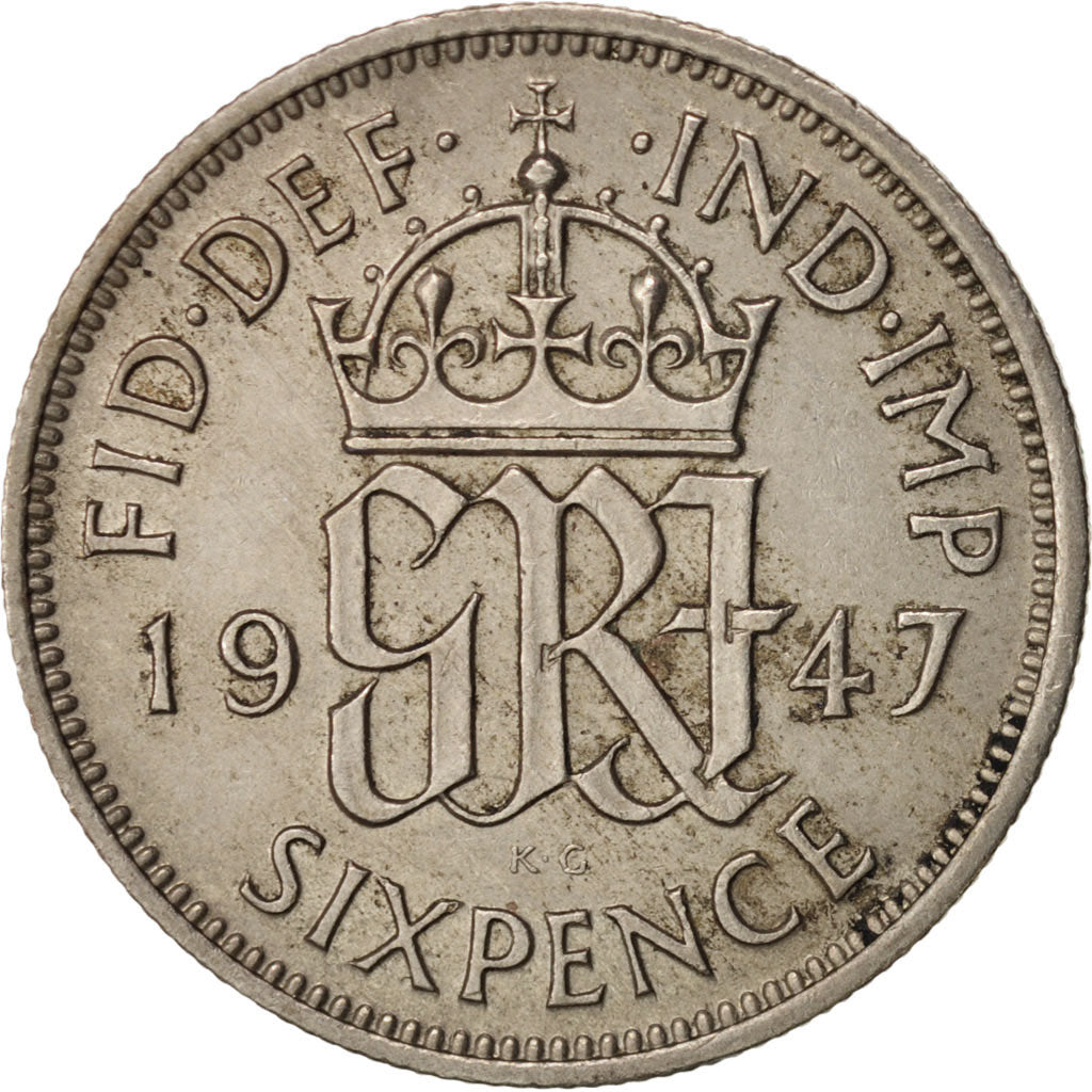 Monnaie, Grande-Bretagne, George VI, 6 Pence, 1947, TTB+, Copper-nickel, KM:862