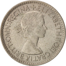 Coin, Great Britain, Elizabeth II, 6 Pence, 1953, AU(55-58), Copper-nickel