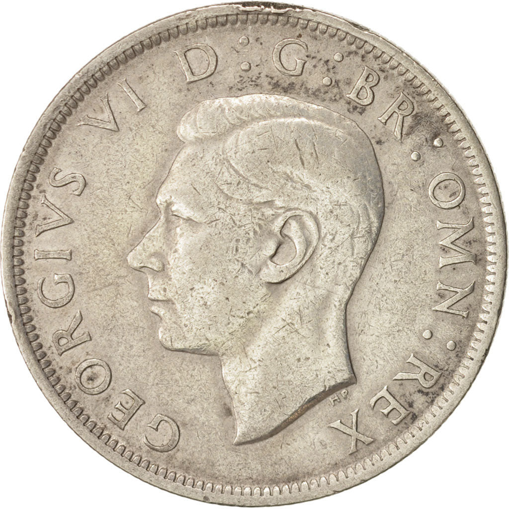 Großbritannien, George VI, 1/2 Crown, 1943, SS, Silber, KM:856