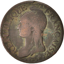 Moneda, Francia, Dupré, 5 Centimes, 1799, Strasbourg, BC+, Bronce, KM:640.4