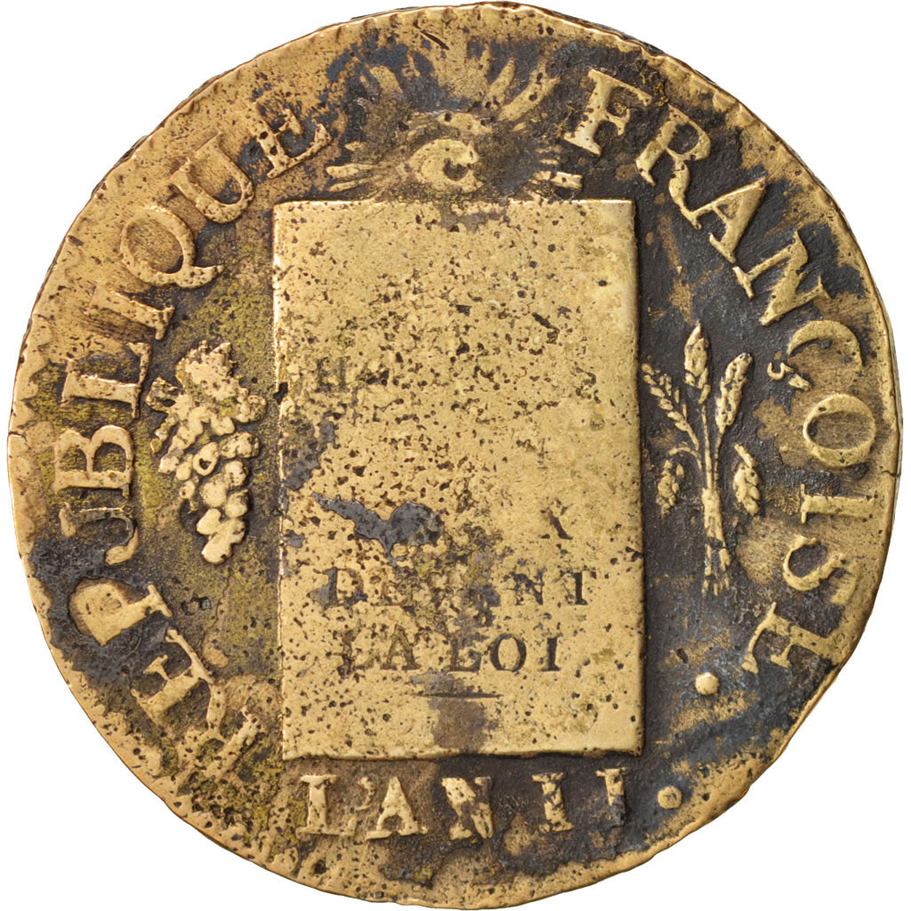Moneta, Francia, Sol, 1793, Arras, MB, Bronzo, Gadoury:19