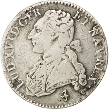 Francia, Louis XVI, 1/2 Écu, 1/2 ECU, 44 Sols, 1790, Paris, MB+, Argento, KM...