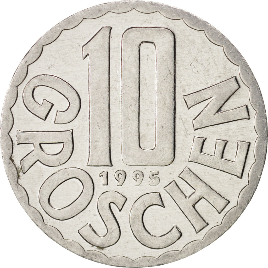 Münze, Österreich, 10 Groschen, 1995, Vienna, SS+, Aluminium, KM:2878