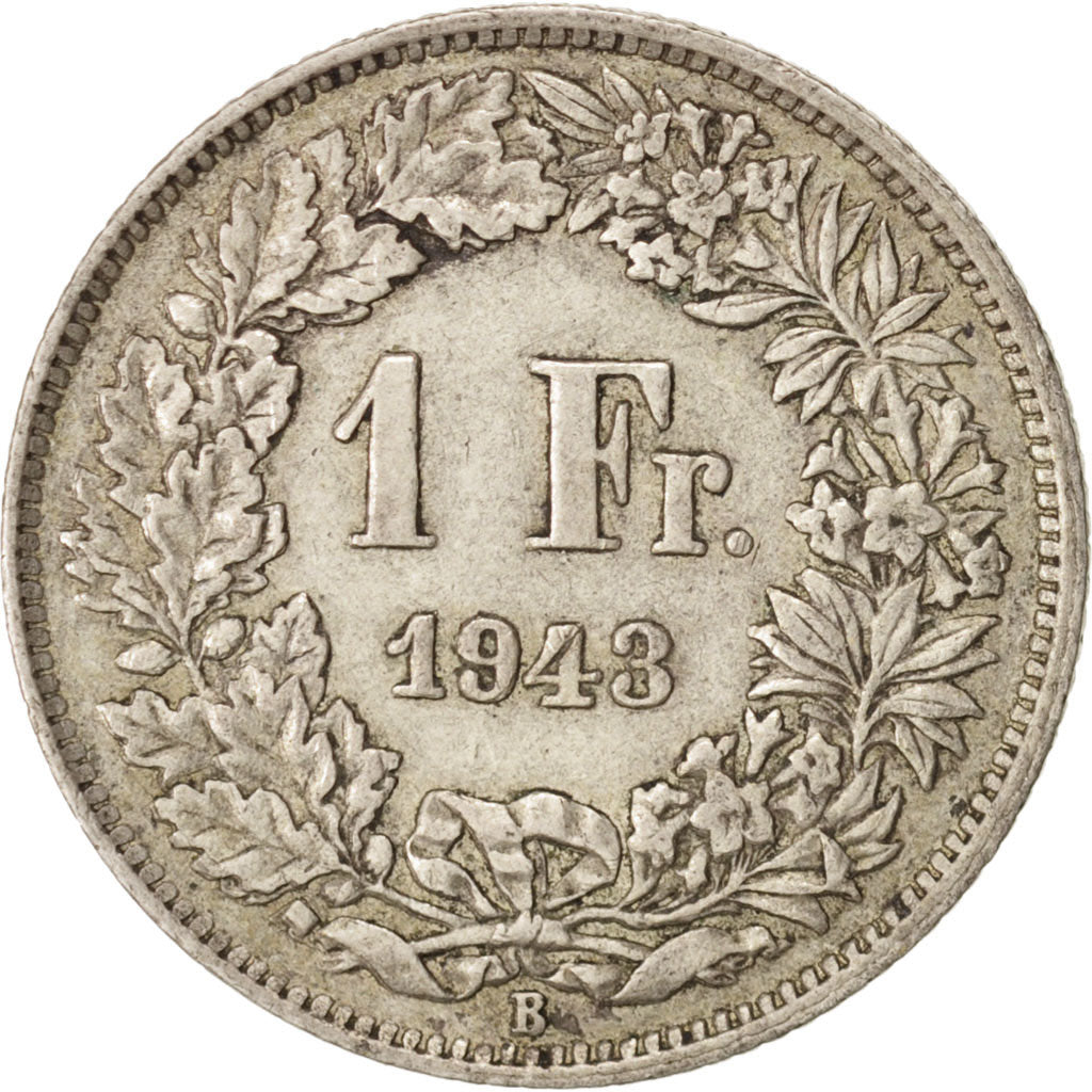 Münze, Schweiz, Franc, 1943, Bern, SS, Silber, KM:24