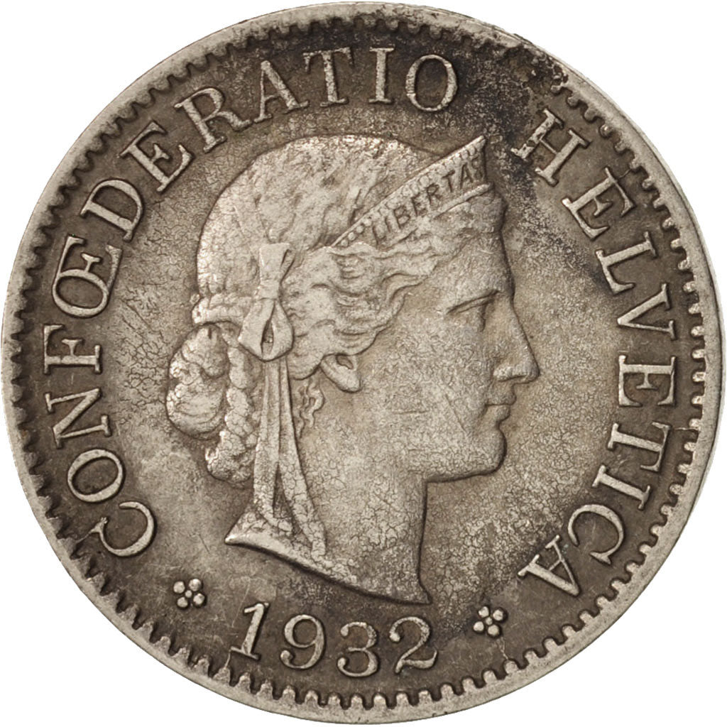 Moneda, Suiza, 5 Rappen, 1932, Bern, MBC+, Níquel, KM:26b