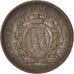 Moneda, San Marino, 10 Centesimi, 1875, BC+, Cobre, KM:2