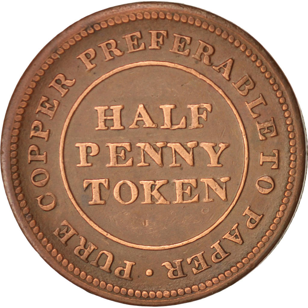 Canada, Token, Trade and navigation halfpenny, 1813, ZF+, Koper