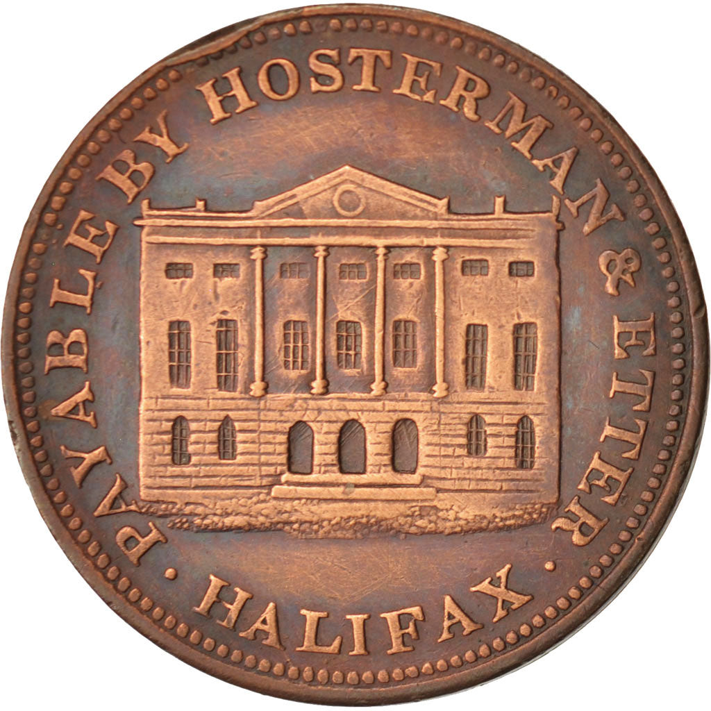 Canada, Token, Nova Scotia, Halifax halfpenny, 1814, AU(55-58), Copper, 28