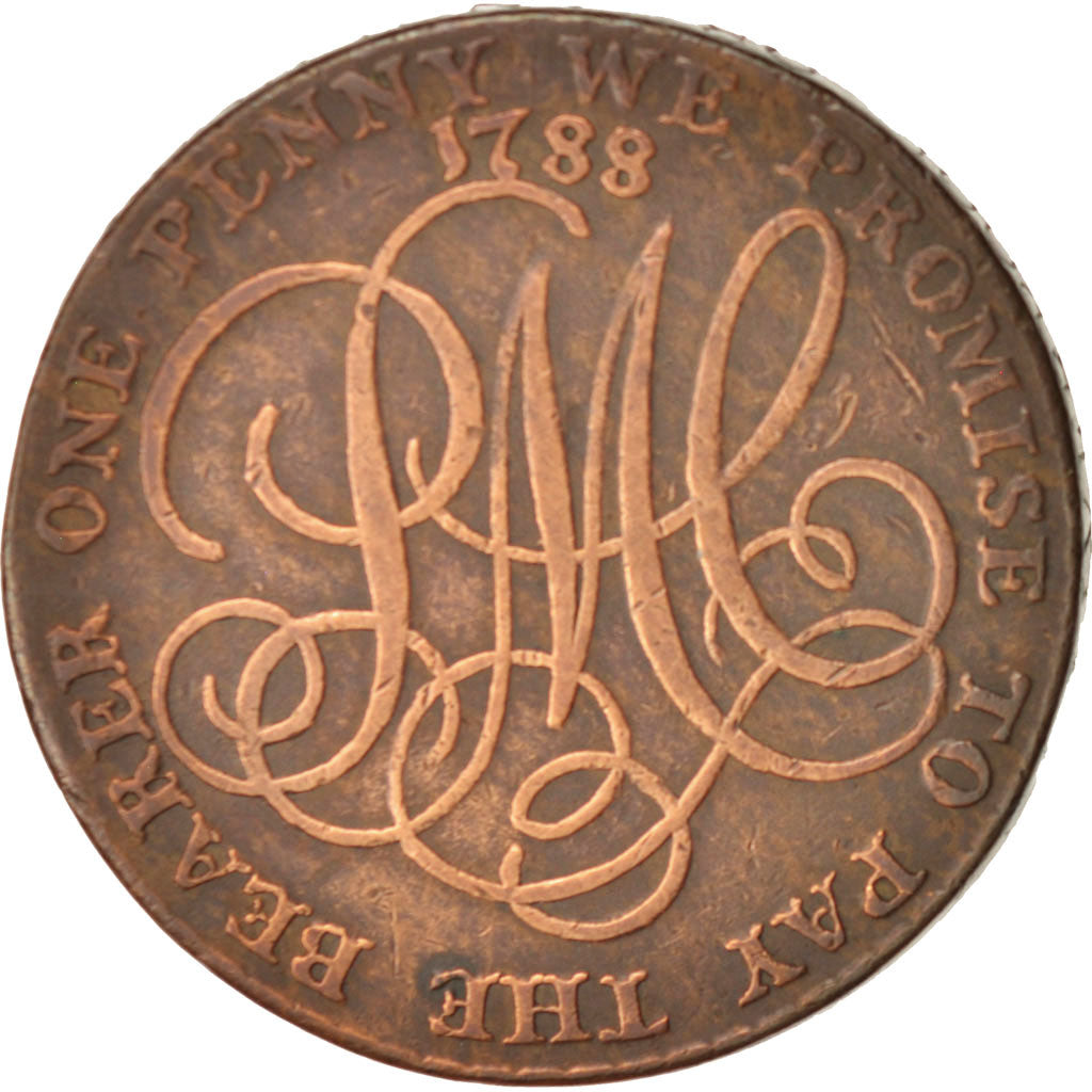 Gran Bretaña, Jeton, Penny, 1788, MBC+, Cobre