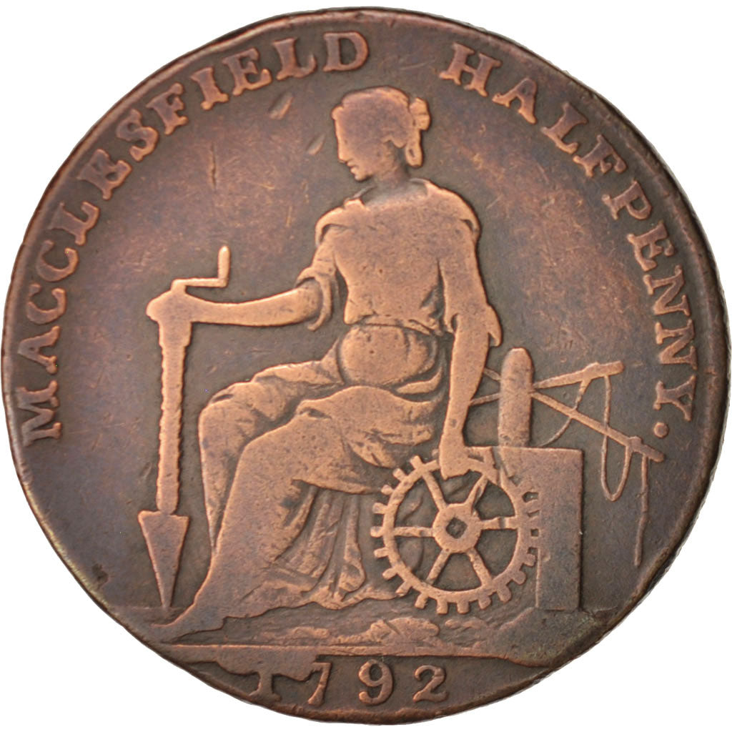 Gran Bretaña, Token, Macclesfield halfpenny, 1792, MBC+, Cobre