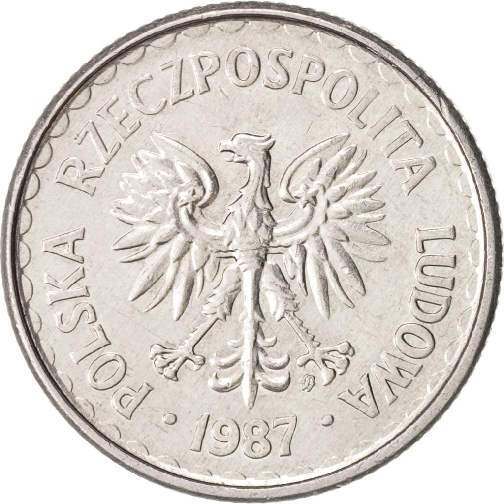 Coin, Poland, Zloty, 1987, Warsaw, MS(63), Aluminum, KM:49.2