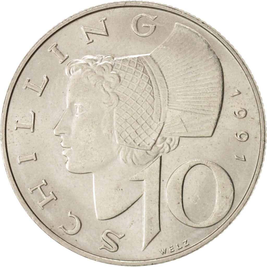 Moneta, Austria, 10 Schilling, 1991, SPL, Nichel placcato rame-nichel, KM:2918