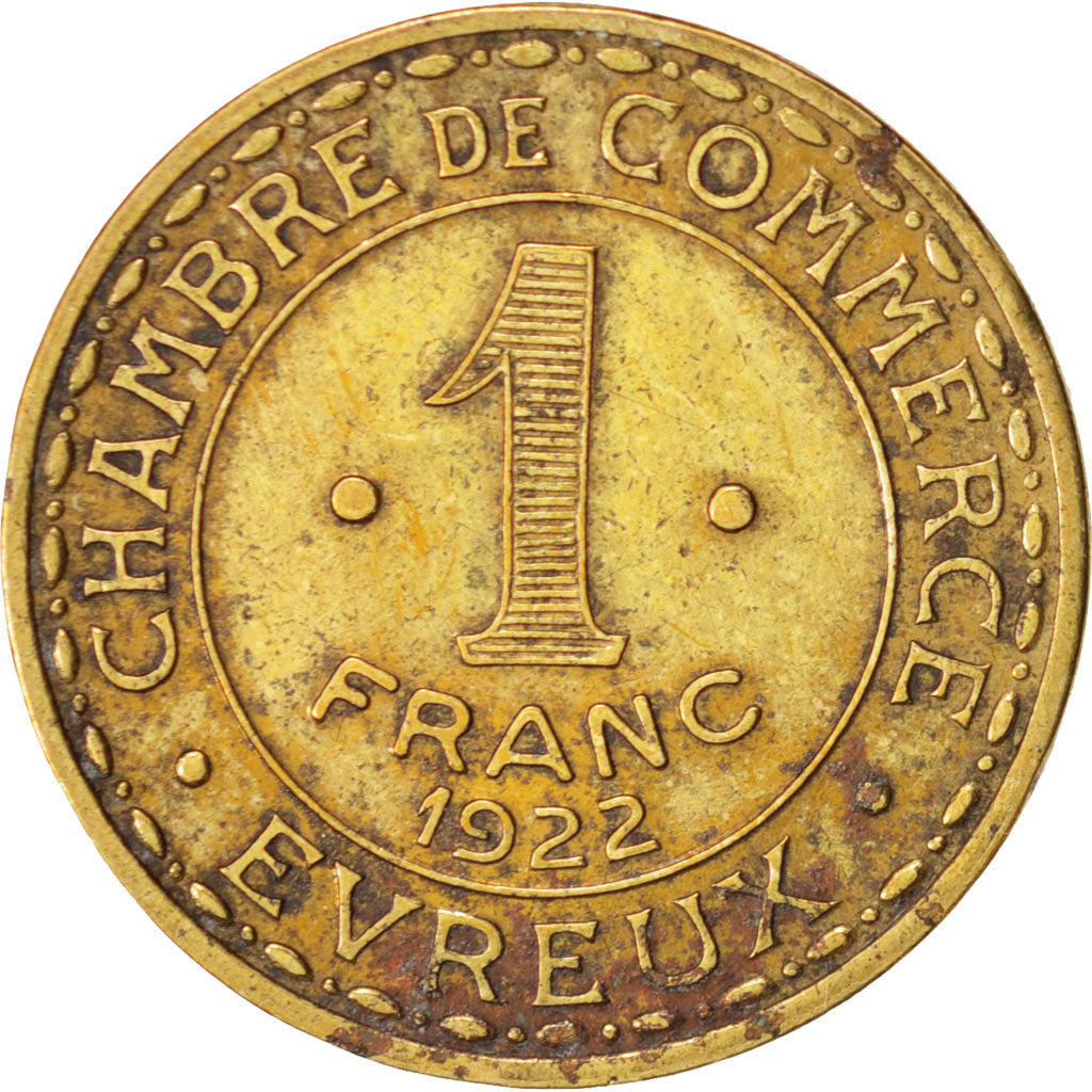 Munten, Frankrijk, 1 Franc, 1922, ZF+, Tin, Elie:10.4