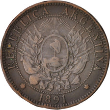 Argentina, 2 Centavos, 1891, BB, Bronzo, KM:33