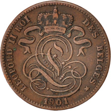 Belgium, Leopold II, Centime, 1901, AU(50-53), Copper, KM:33.1