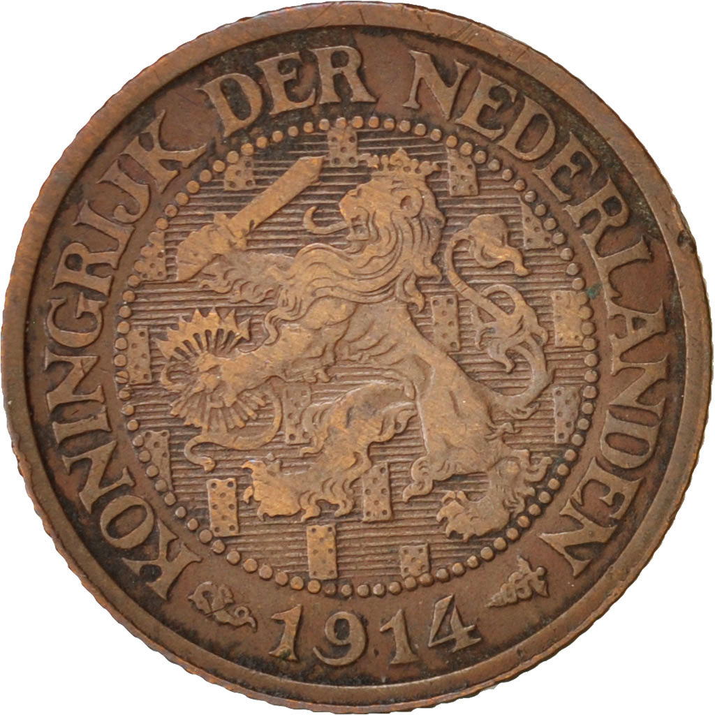 Coin, Netherlands, Wilhelmina I, Cent, 1914, EF(40-45), Bronze, KM:152