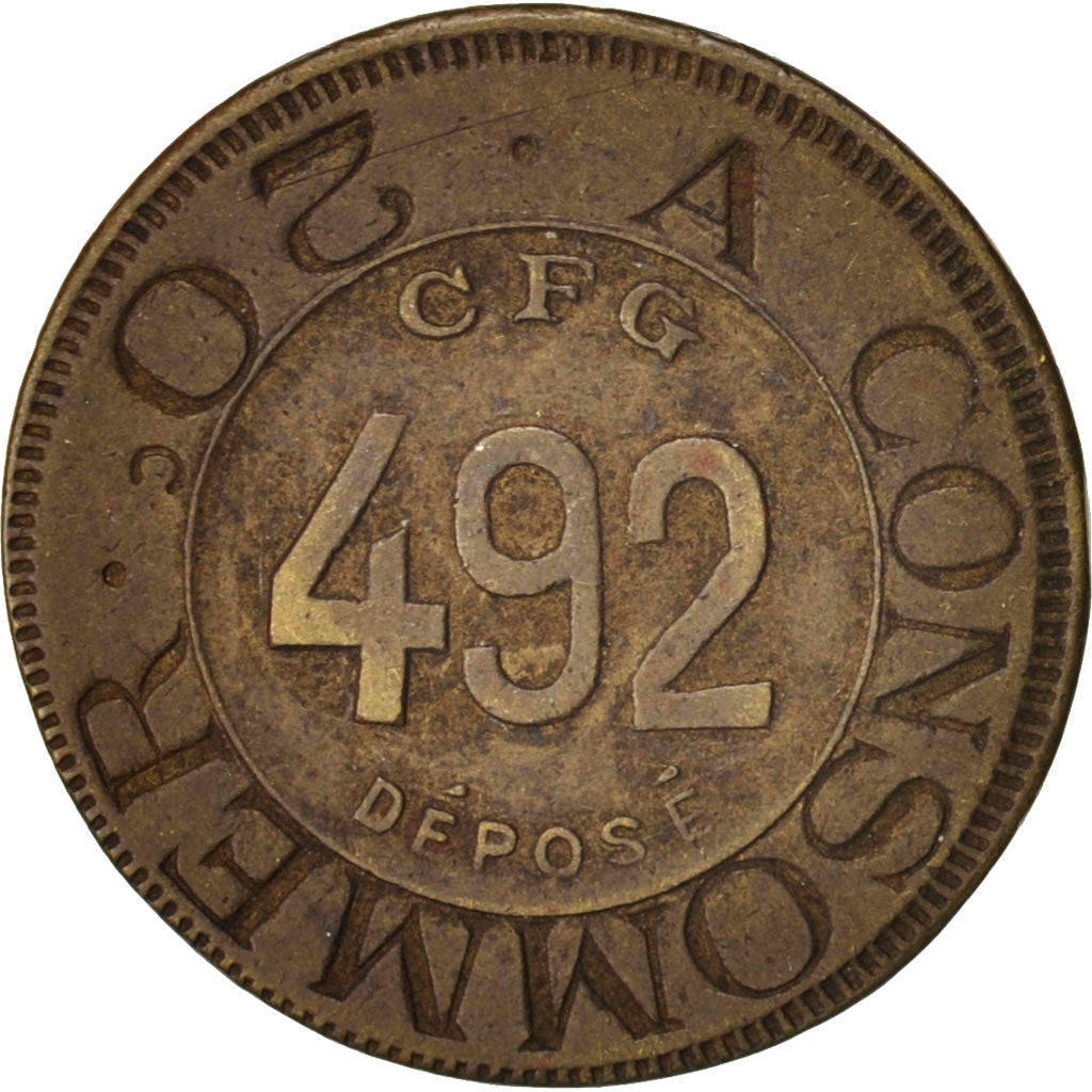 France, Le Loyal, 20 Centimes, XXth Century, AU(50-53), Copper