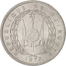 Moneta, Dżibuti, Franc, 1977, Paris, AU(55-58), Aluminium, KM:20
