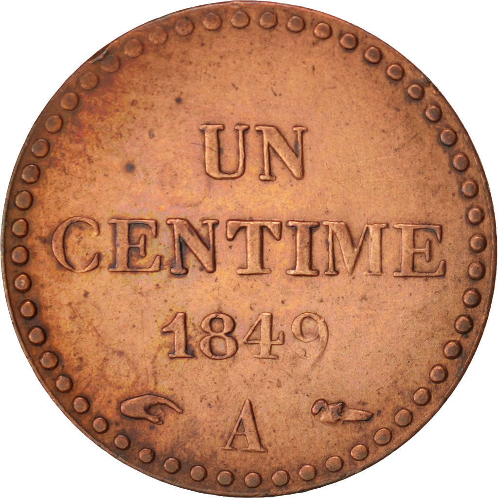 France, Dupré, Centime, 1849, Paris, AU(50-53), Bronze, KM:754, Gadoury:84
