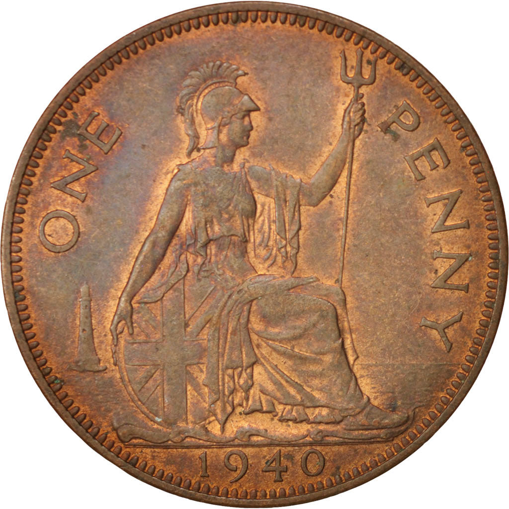 Coin, Great Britain, George VI, Penny, 1940, EF(40-45), Bronze, KM:845