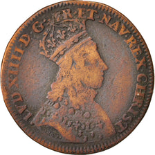 France, Token, Royal, VIlle de Reims, Sacre de Louis XIV, 1654, VF(30-35)