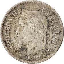 France, Napoleon III, Napoléon III, 20 Centimes, 1867, Paris, TB+, Argent