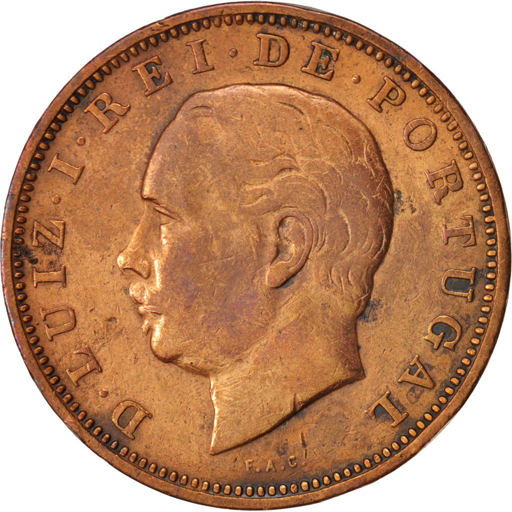 Portugal, Luiz I, 20 Reis, 1883, S+, Bronze, KM:527