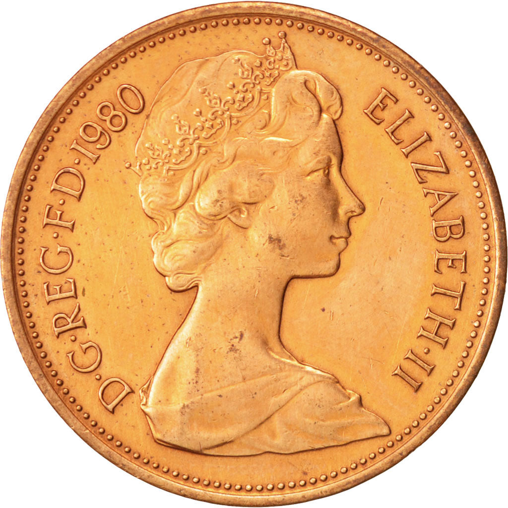 Monnaie, Grande-Bretagne, Elizabeth II, 2 New Pence, 1980, TTB, Bronze, KM:916