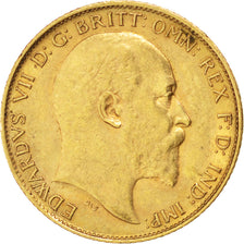 GREAT BRITAIN, 1/2 Sovereign, 1903, KM #804, AU(50-53), Gold, 4.00