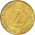 Moneda, Eslovenia, 2 Tolarja, 2001, EBC, Níquel - latón, KM:5