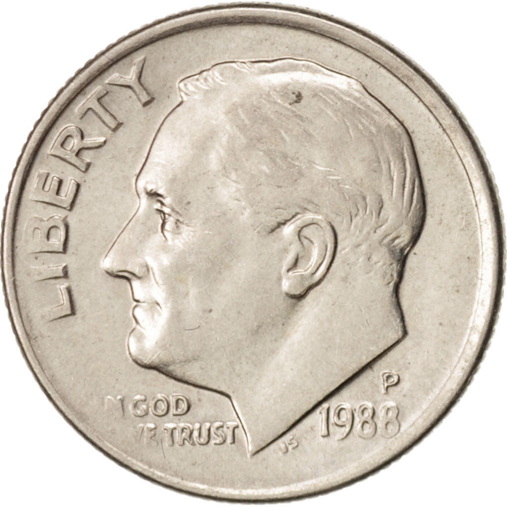 Münze, Vereinigte Staaten, Roosevelt Dime, Dime, 1988, U.S. Mint, Philadelphia