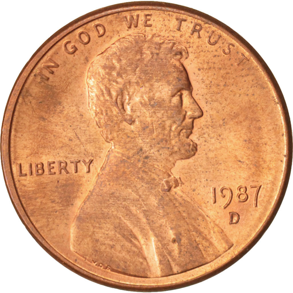 Moneta, Stati Uniti, Lincoln Cent, Cent, 1987, U.S. Mint, Denver, SPL-, Zinco