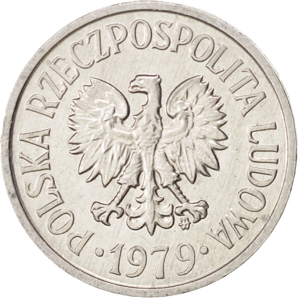 Coin, Poland, 20 Groszy, 1979, Warsaw, MS(65-70), Aluminum, KM:A47
