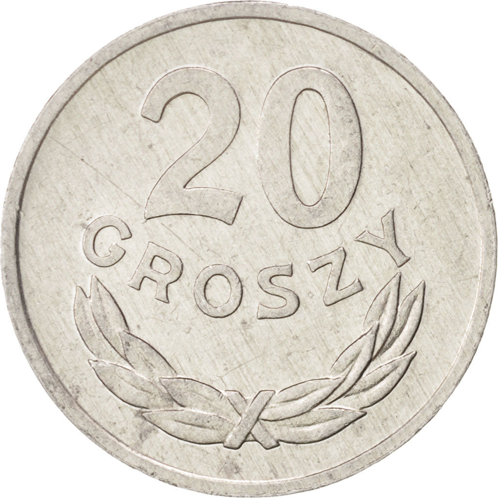 Coin, Poland, 20 Groszy, 1979, Warsaw, MS(65-70), Aluminum, KM:A47