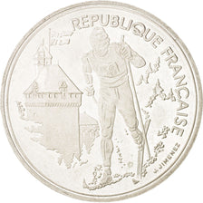 Moneda, Francia, Ski De Fond, 100 Francs, EBC, Plata