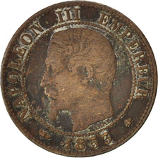 Francia, Napoleon III, Napoléon III, Centime, 1853, Strasbourg, BC+, Bronce,...