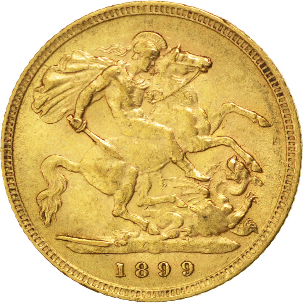 Grande Bretagne, Victoria, 1/2 Souverain 1899, KM 784