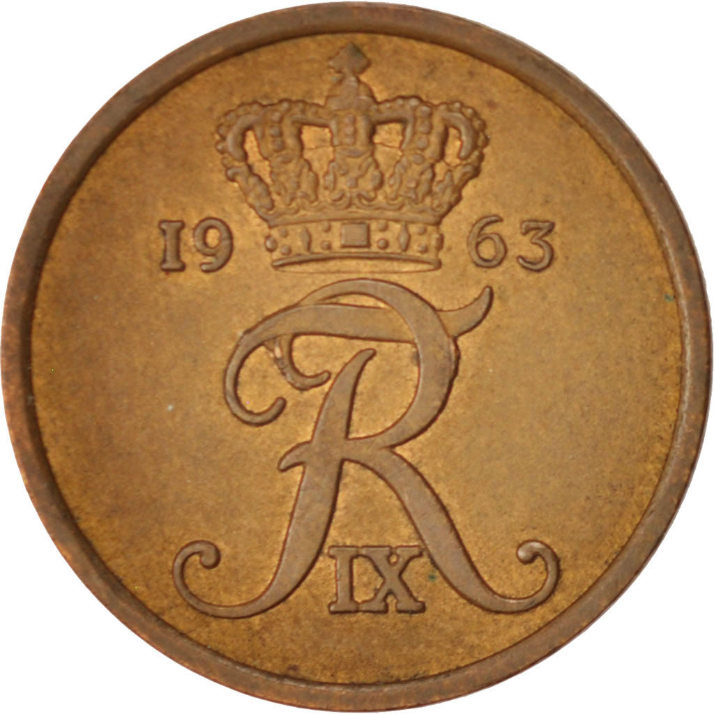 Münze, Dänemark, Frederik IX, 5 Öre, 1963, Copenhagen, SS, Zinc, KM:843.2
