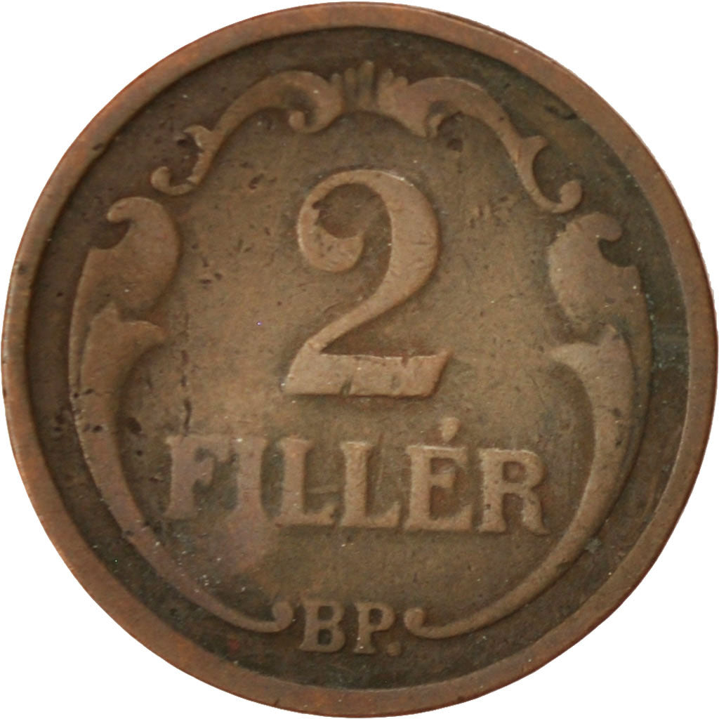 Monnaie, Hongrie, 2 Filler, 1927, Budapest, TB, Bronze, KM:506