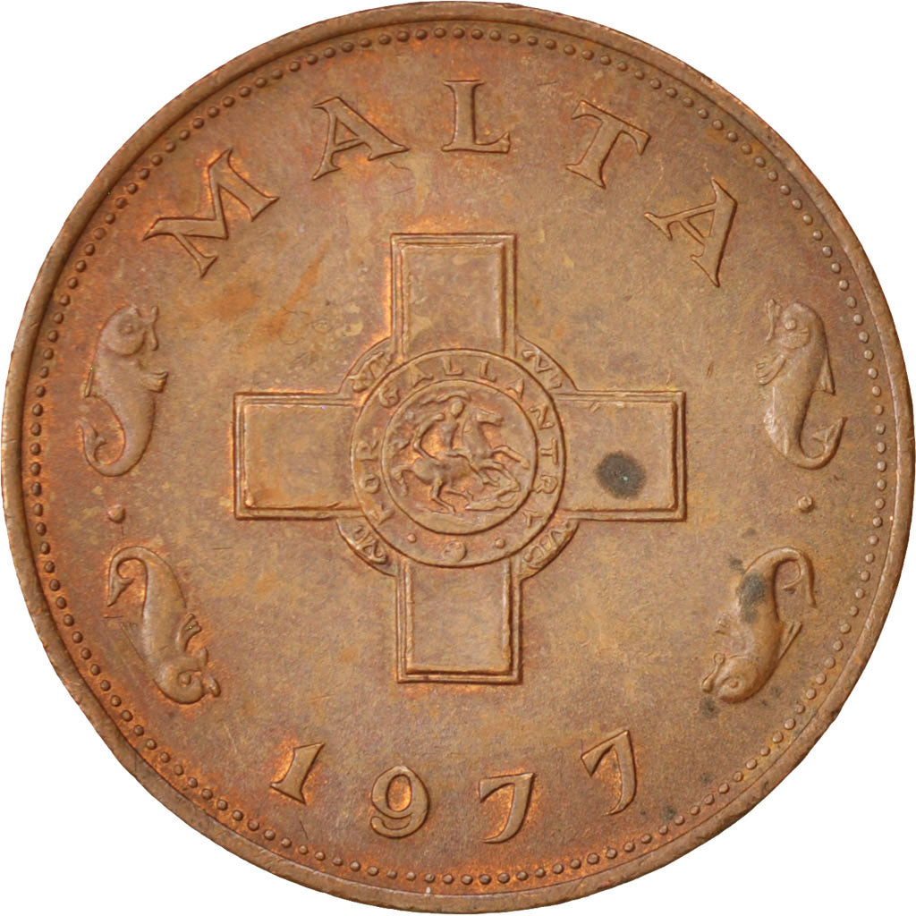 Moneta, Malta, Cent, 1977, British Royal Mint, BB+, Bronzo, KM:8