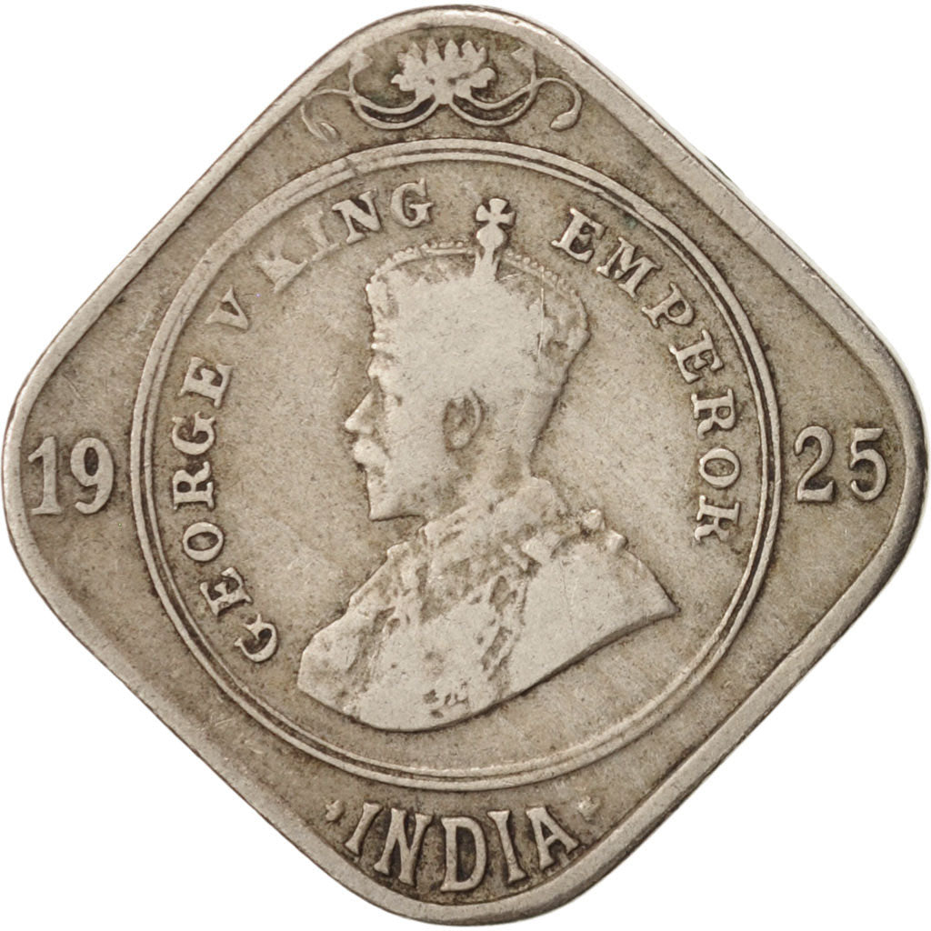 INDIA-BRITISH, George V, 2 Annas, 1925, VF(30-35), Copper-nickel, KM:516