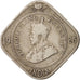 INDIA BRITÁNICA, George V, 2 Annas, 1925, BC+, Cobre - níquel, KM:516