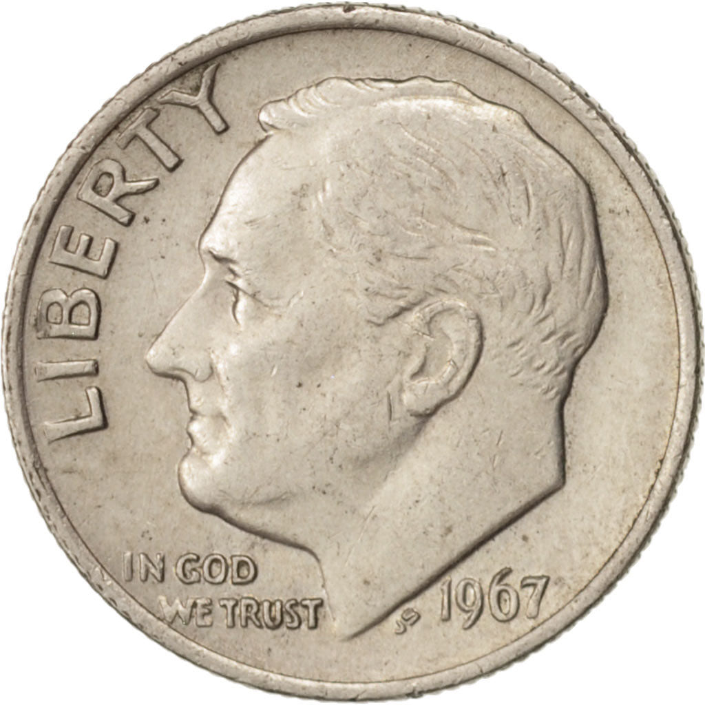 Monnaie, États-Unis, Roosevelt Dime, Dime, 1967, U.S. Mint, Philadelphie, TTB+